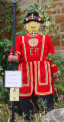 harpole scarecrow festival beefeater started village saints funds raise 1997 church scarecrows