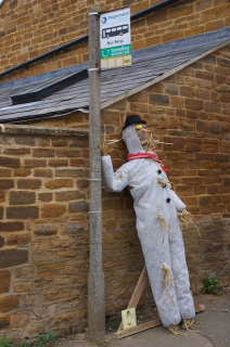 Scarecrow at Harpole bus stop