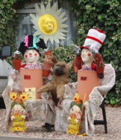 Scarecrows at the Harpole village scarecrow festival